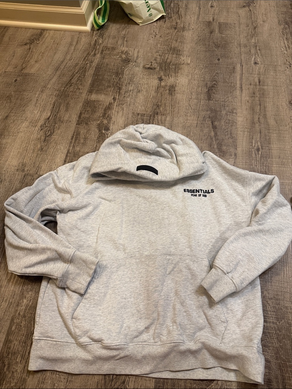 Essentials Light Gray Men's Pullover Hoodie with Small Logo